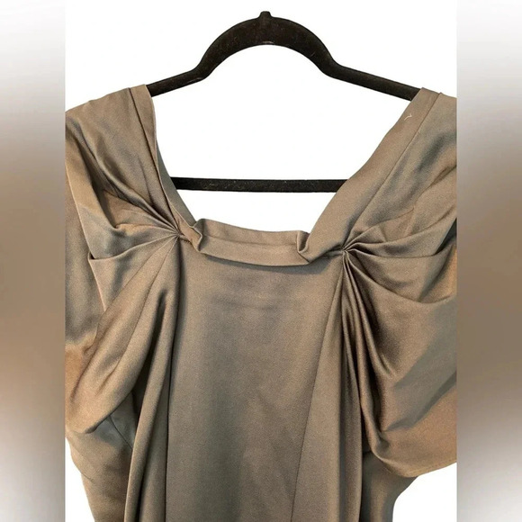 BCBG Max Azria Olive Green Square Neck Puff Sleeve Short Sleeve Top Size Small - Picture 2 of 6